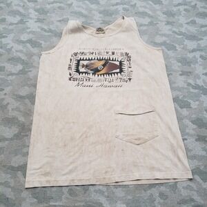 Vintage Guava Beach Tank Shirt Mens Large Tan Sleeveless Y2k Surf Outdoors